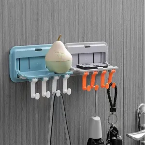 1 Pc Multi-functional Wall Hanging Four Hooks Storage Rack