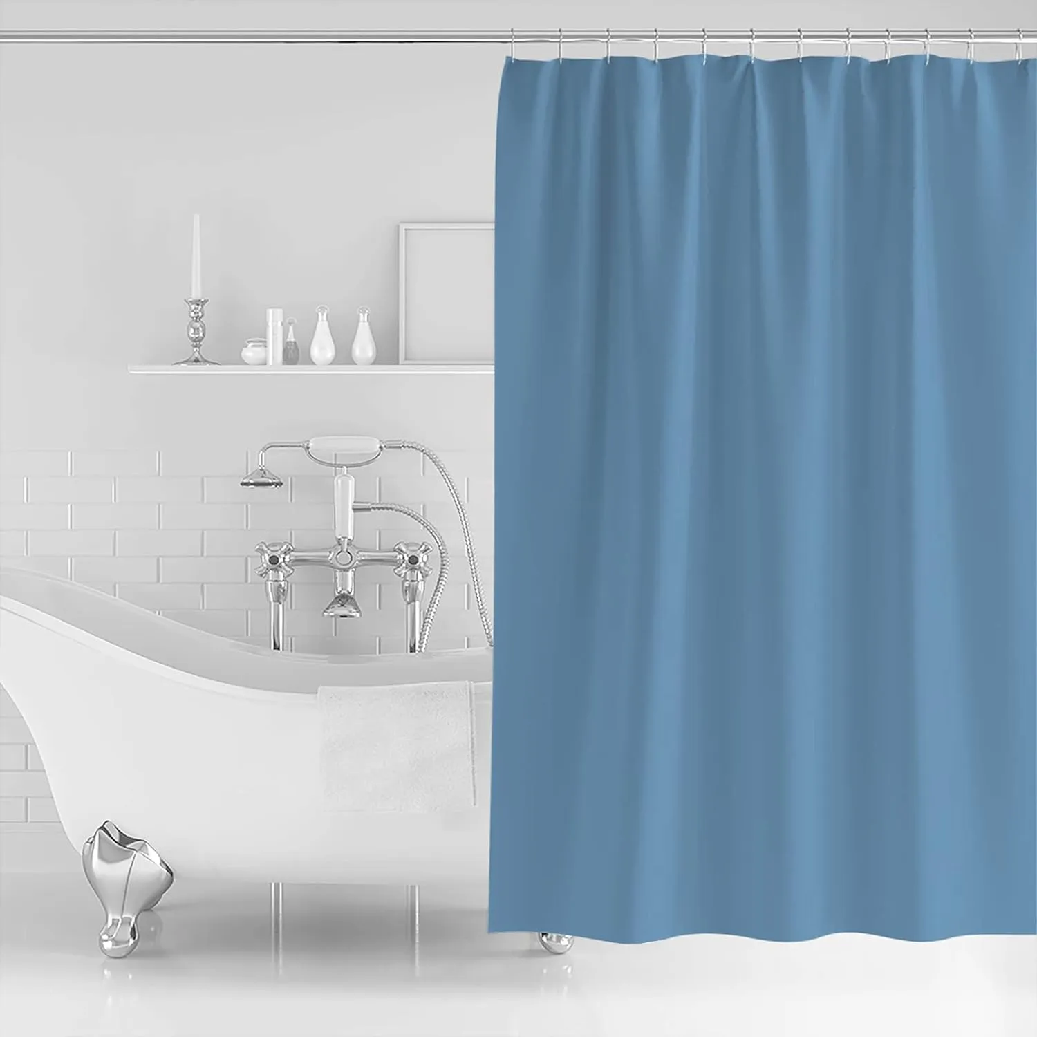 1 PC Waterproof Shower Curtain-Blue