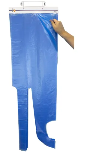 10 Micron Blue Polyethylene Aprons (100/cs)