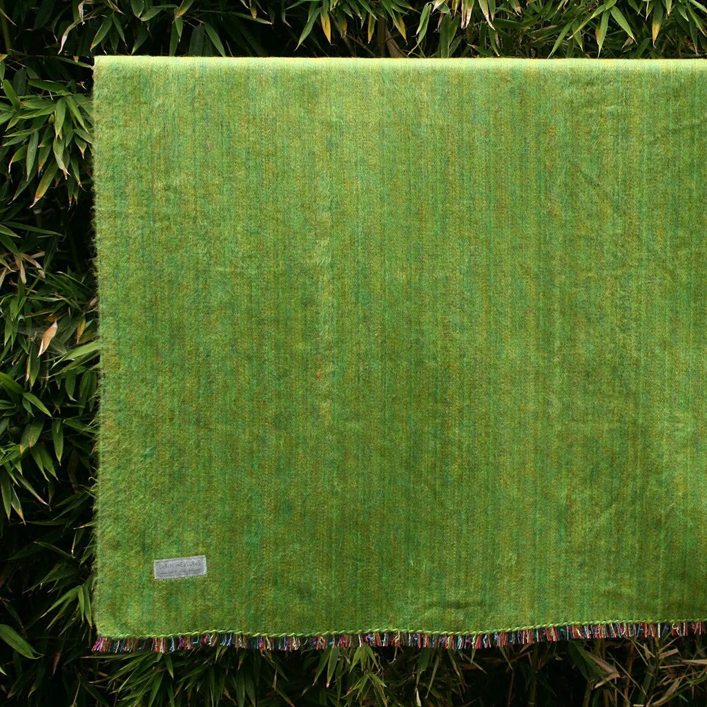 100% Alpaca Full Blanket in Green Apple