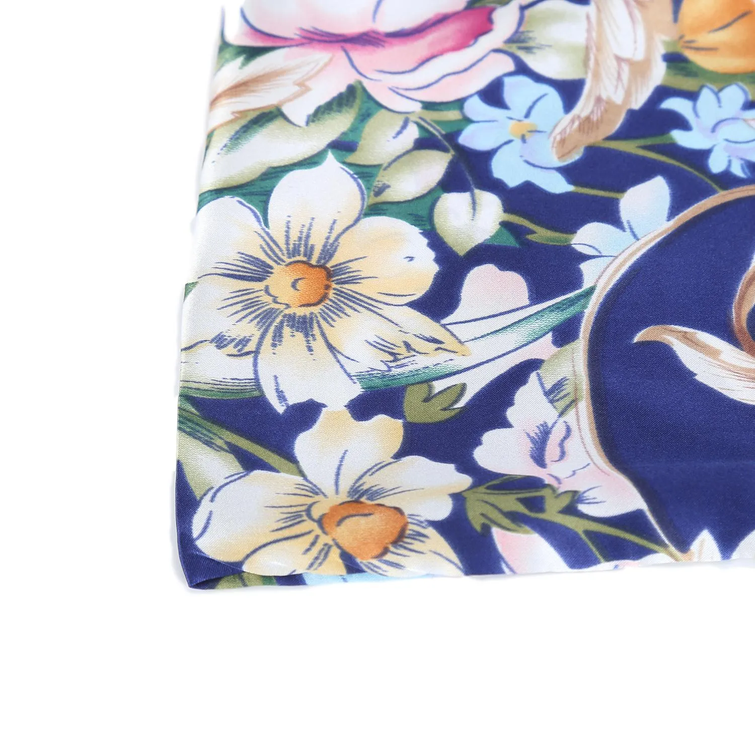 100% Silk Pillowcase Navy Color Floral Print PC25