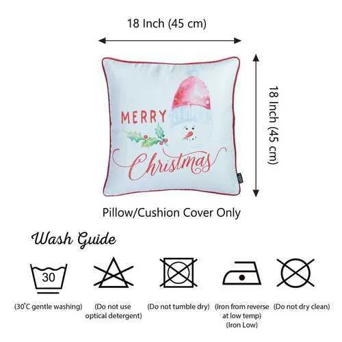 18"x18" Merry Christmas Printed Decorative Throw Pillow Cover