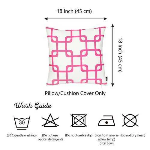 18"x18" Pink Geometric Squares Decorative Throw Pillow Cover