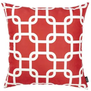 18"x18"Red Nautica Latice Decorative Throw Pillow Cover Printed