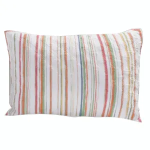 20 x 36 Cotton King Pillow Sham, Striped Pattern, Multicolor By Casagear Home