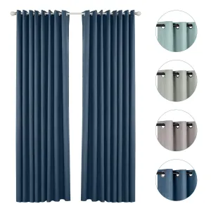 2Pcs Waterproof Indoor Outdoor Polyester Curtains Blackout Panels