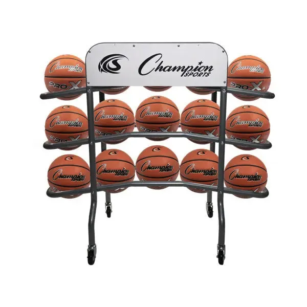 3-TIER PRO BASKETBALL RACK | Holds 15 Balls