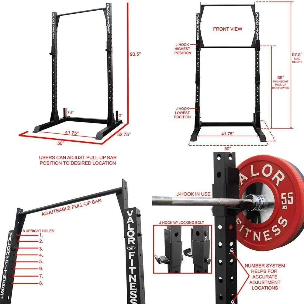 3x3 Squat Rack - Pull Up Station w/ Plate Storage