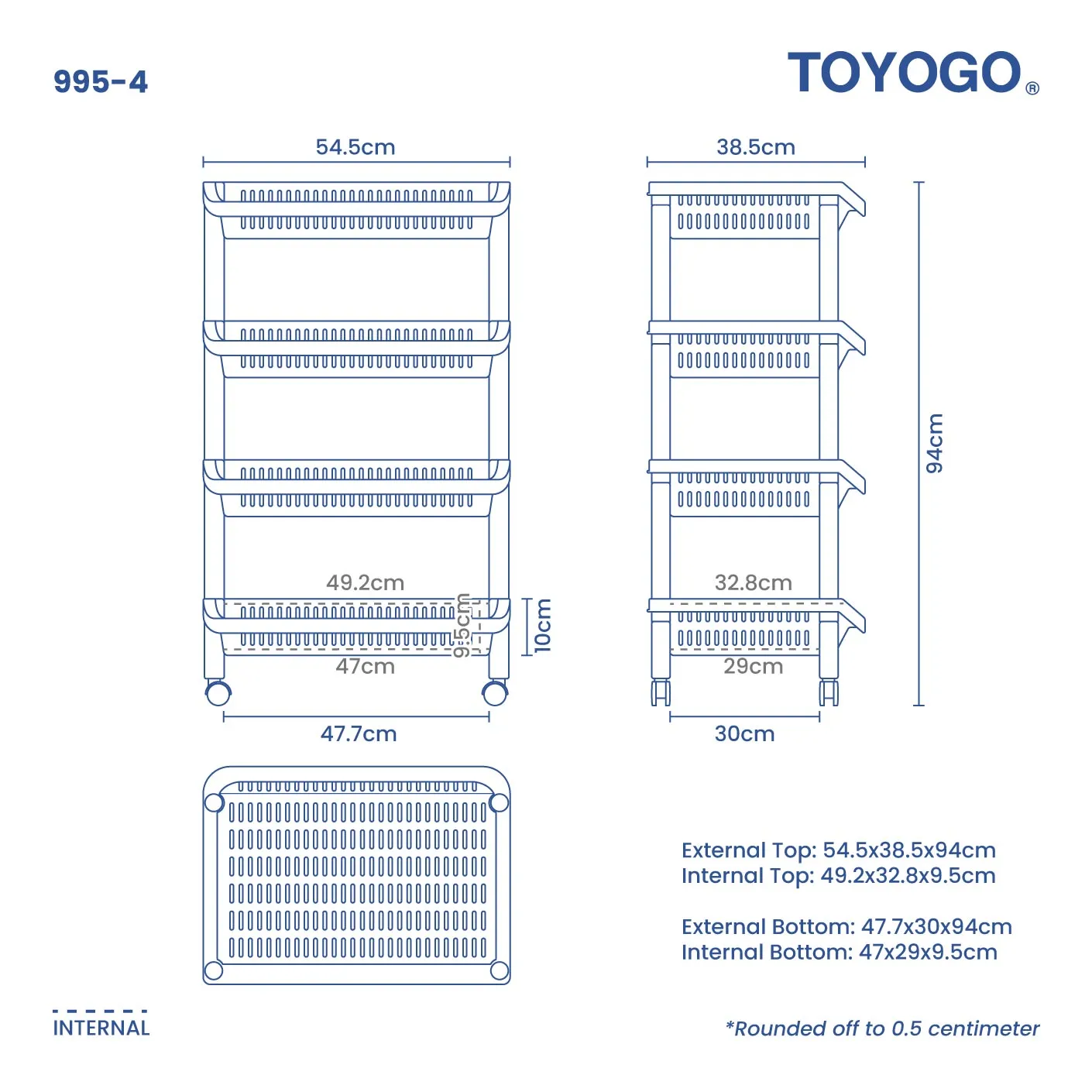 4 TIER XL DOC RACK (995-4)