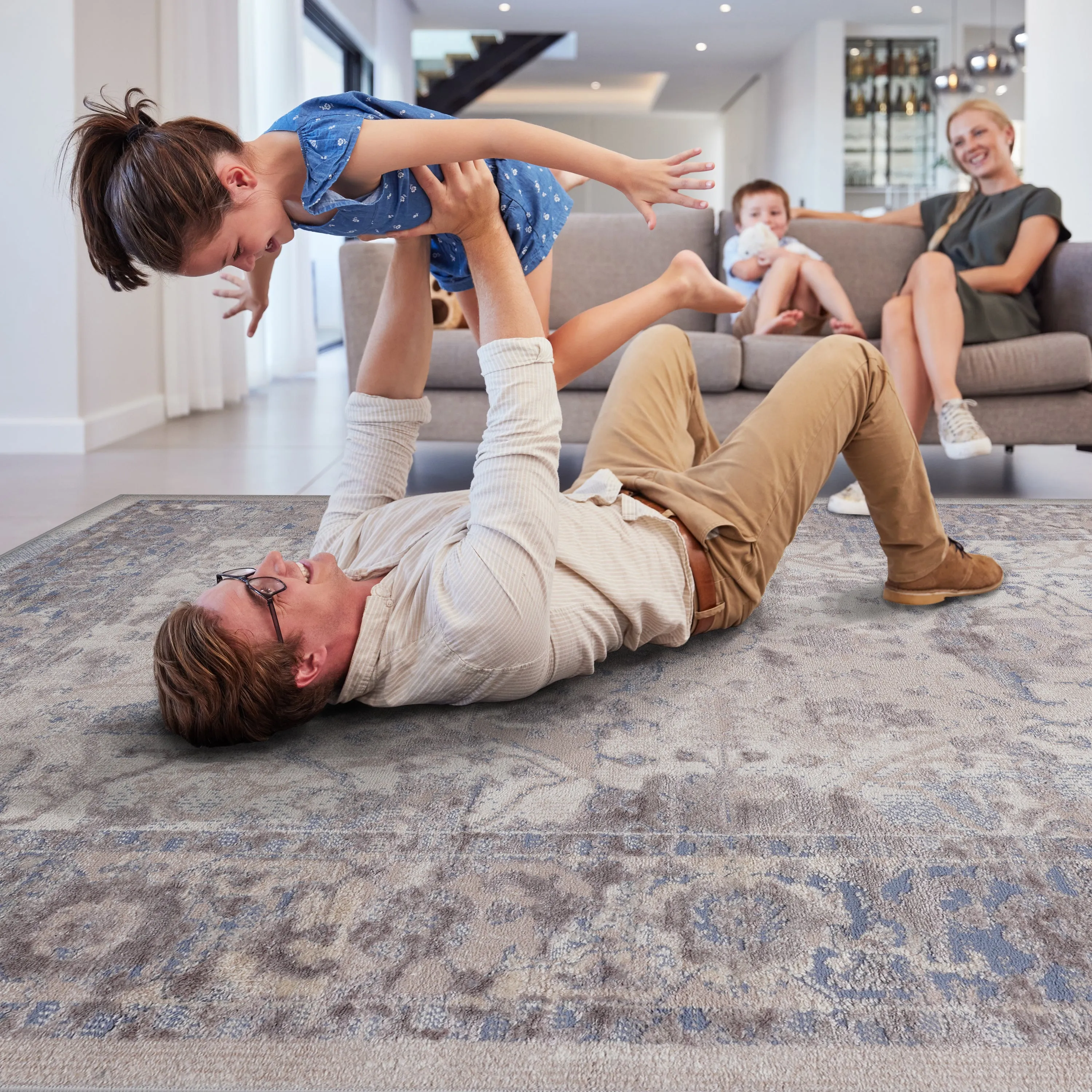 6X9 Brown/Beige /Traditional Non-Shedding Living Room Bedroom Dining Home Office Stylish and Stain Resistant Area Rug