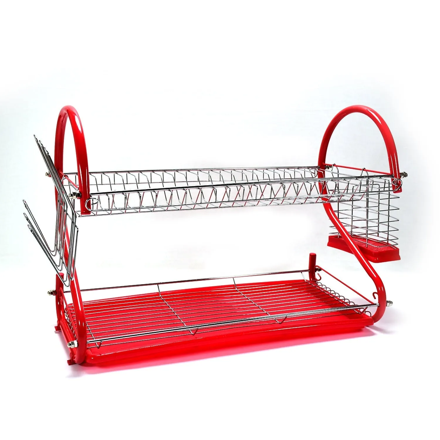 7664 Stainless Steel Rectangle Dish Drainer Rack  /  Basket with Drip Tray