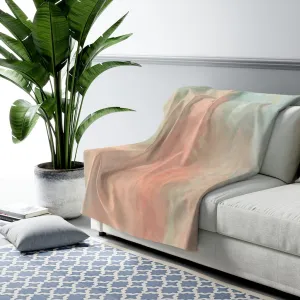 Abstract Comfy Blanket | Salmon Pink Green