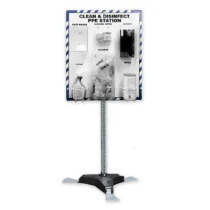 Accuform Clean & Disinfect PPE Station with Stand PRF311