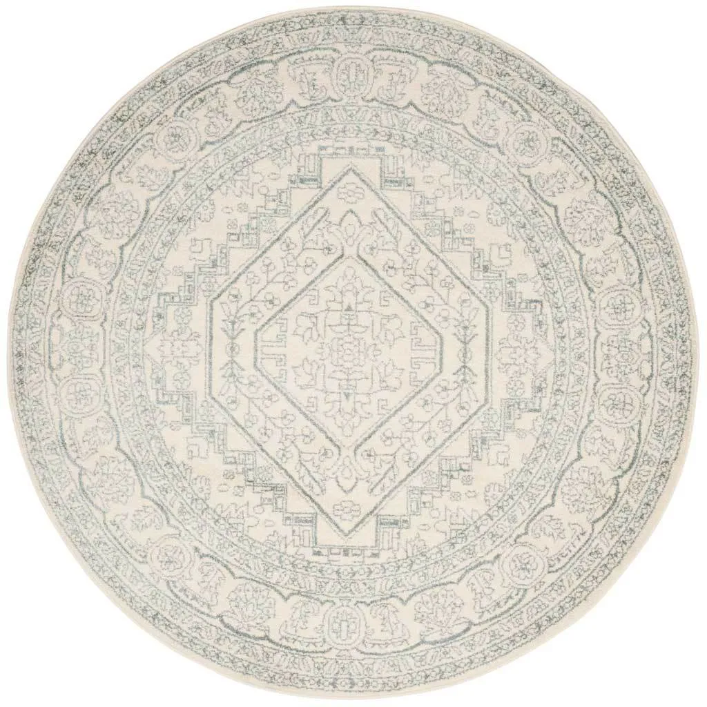 Adirondack Antique Ivory/Slate Round Rug