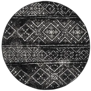 Adirondack Tradition Black/Silver Round Rug