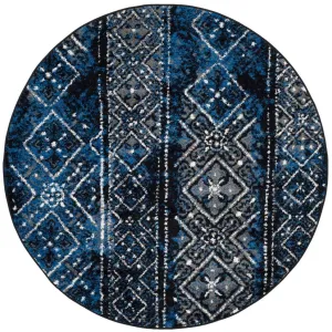 Adirondack Tradition Silver/Black Round Rug