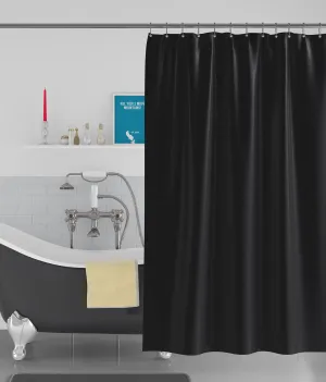 American-Elm Box Textured Black Anti Bacterial Water-Repellent Shower Curtain, Bathroom Curtains