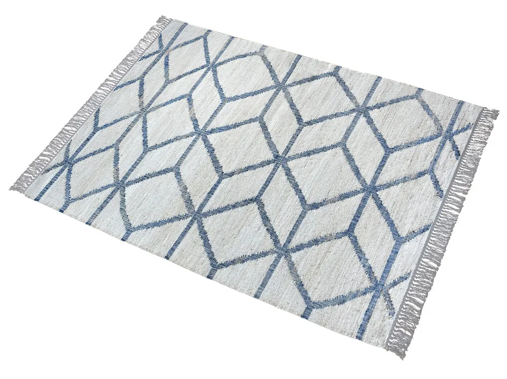 Ananda Modern Blue and White Rug