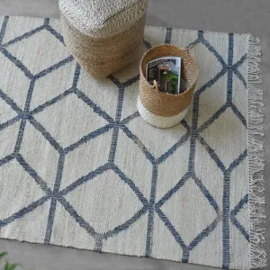 Ananda Modern Blue and White Rug