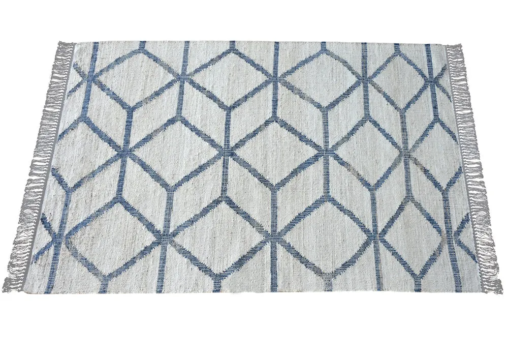 Ananda Modern Blue and White Rug