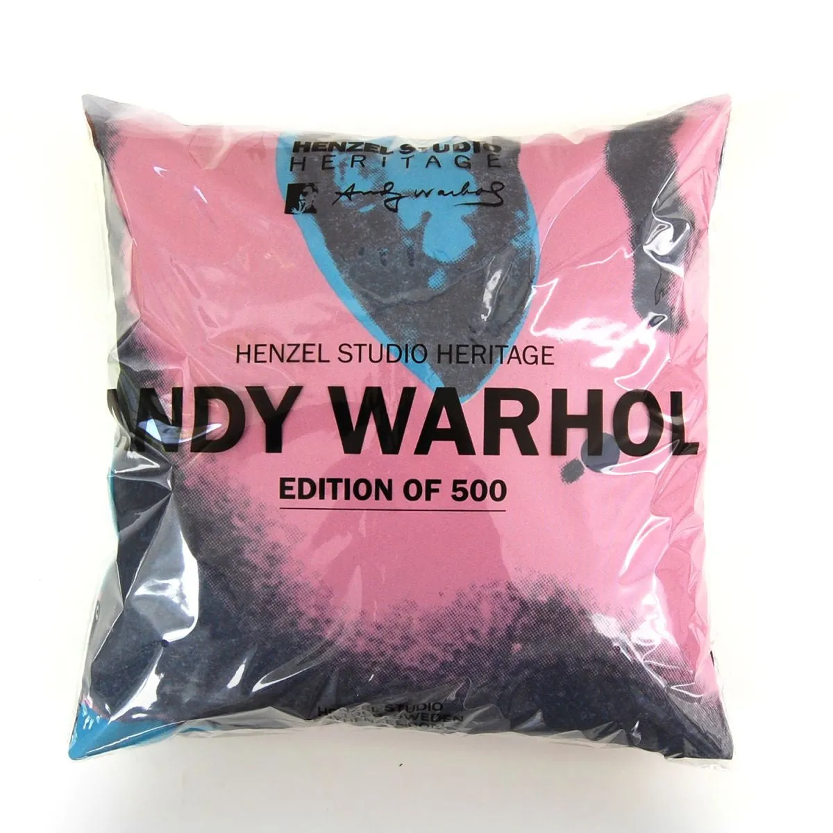 Andy Warhol Art Pillow in Pink & Blue design by Henzel Studio