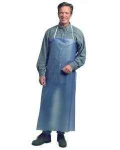 Apron - Superior Glove Blue Vinyl 4 ft Length 35 in Width (Package of 12) A8BV4835