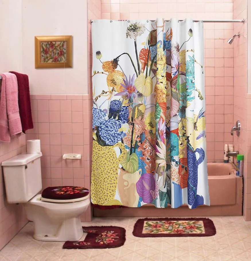 Artist Cotton Shower Curtain "Blossom" by Sophie Probst