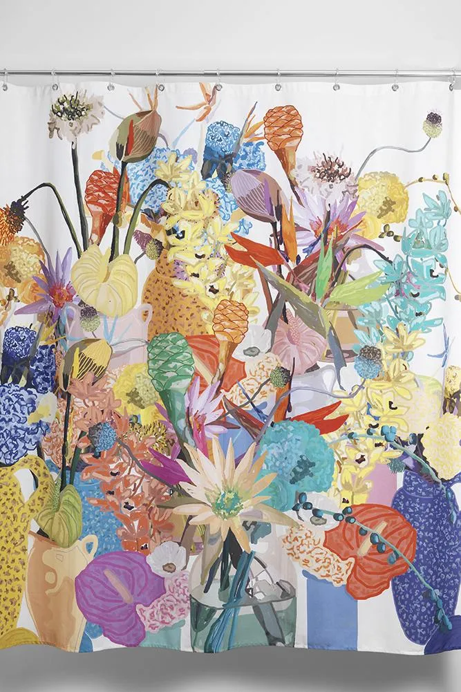 Artist Cotton Shower Curtain "Blossom" by Sophie Probst