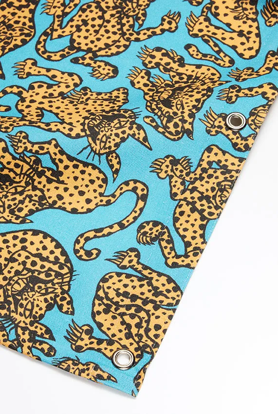 Artist Cotton Shower Curtain "Crazy Leopards" by Jody Barton