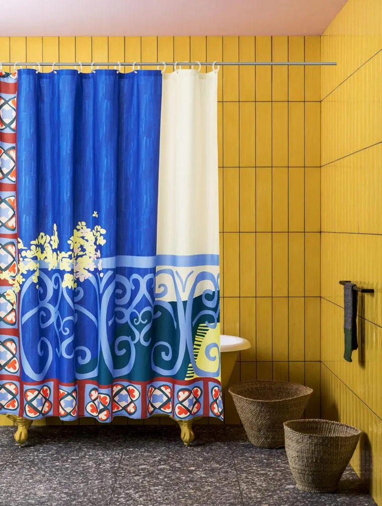 Artist Cotton Shower Curtain "Le Balcon" by Les Crafties