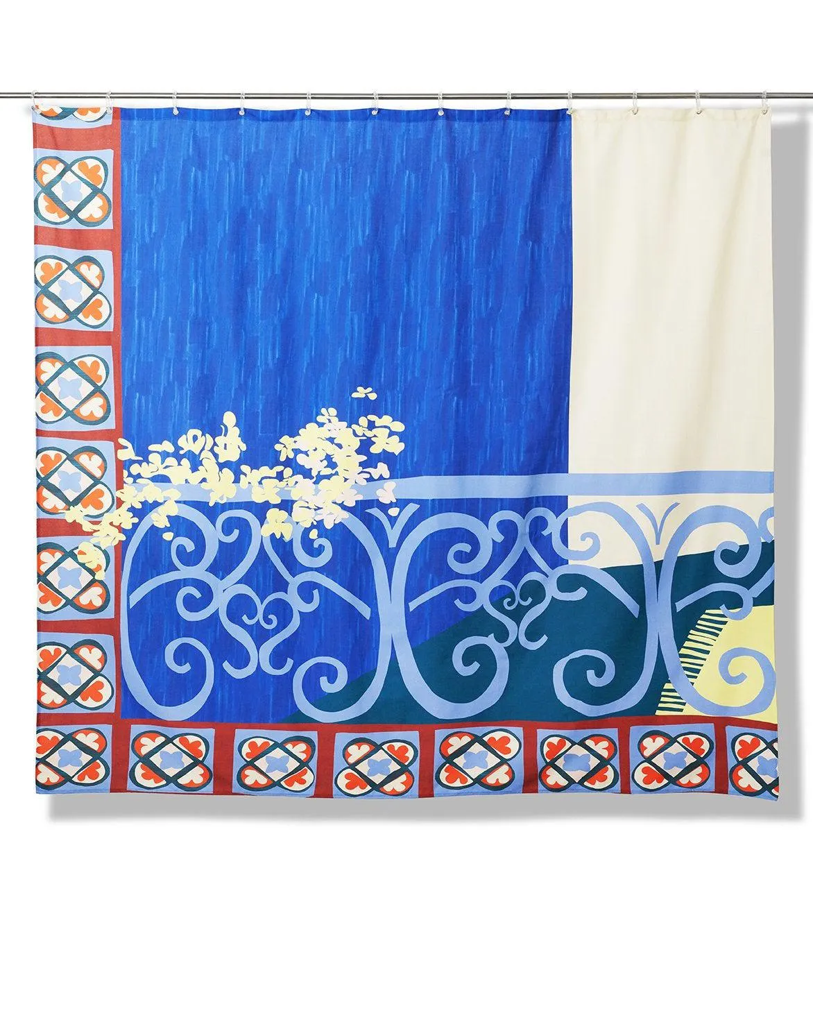 Artist Cotton Shower Curtain "Le Balcon" by Les Crafties