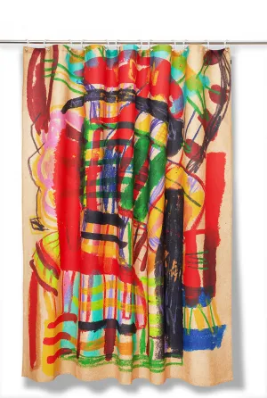 Artist Cotton Shower Curtain "Ribbon Dance" by Arthur Ristor