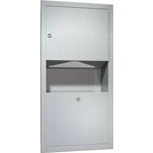 ASI 0462-AD-2 Combination Commercial Paper Towel Dispenser/Waste Receptacle, Semi-Recessed-Mounted, Stainless Steel