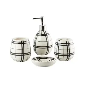 Bath Set Black & White 4pcs