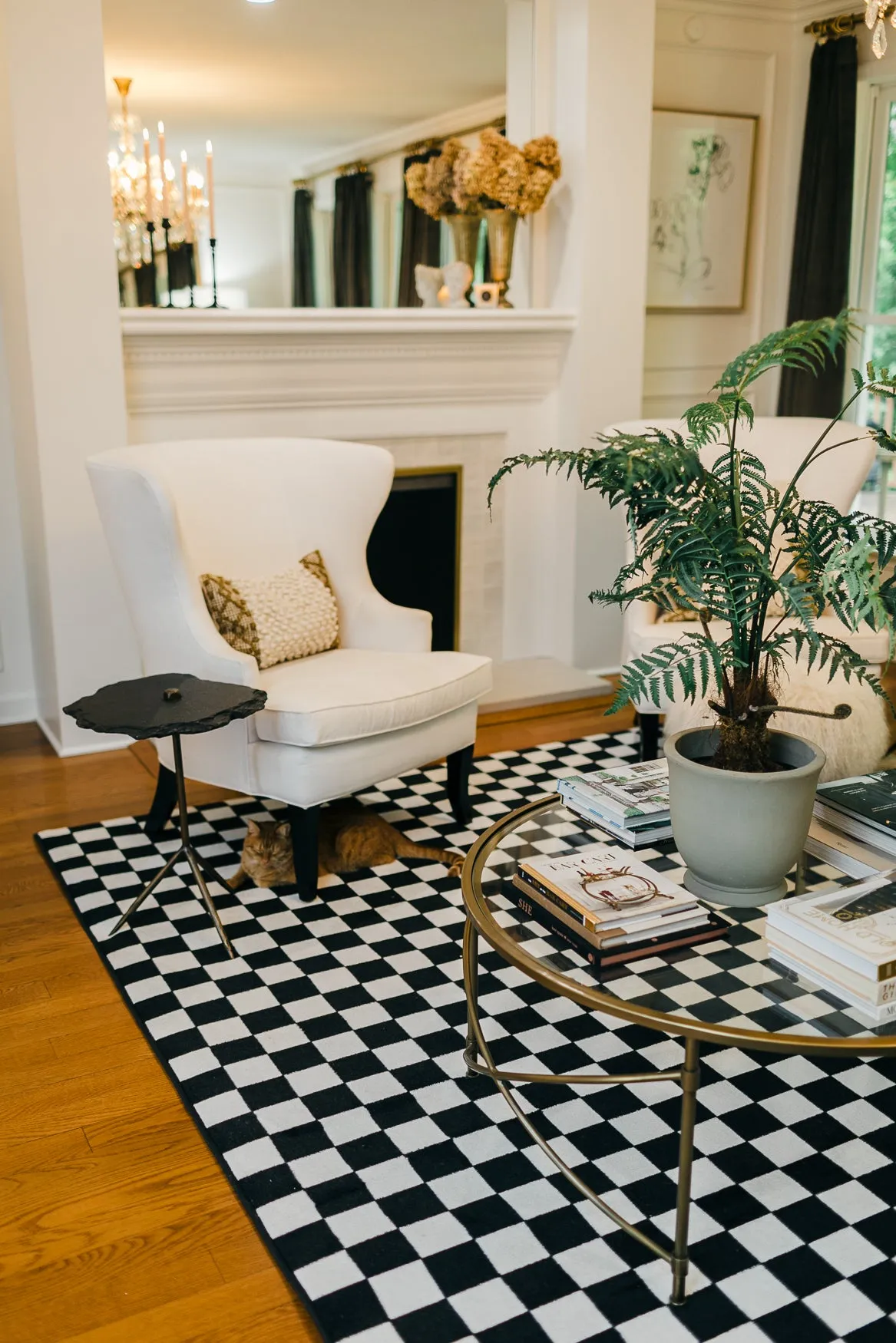 Black and White Checkerboard Rug | Neutral Classroom Rug | Retro Hopscotch | Schoolgirl Style