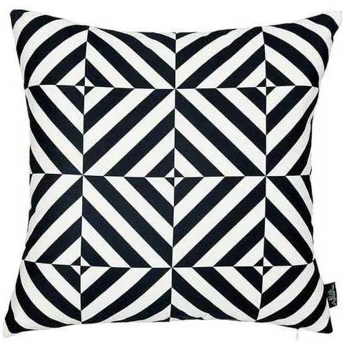 Black and White Geometric Diagram Decorative Throw Pillow Cover