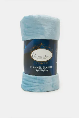 Blue Plain Flannel Blanket (Double Size)