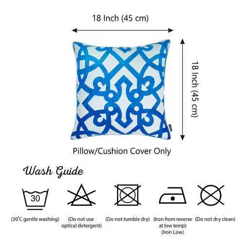 Blue Trellis Decorative Throw Pillow Cover Printed