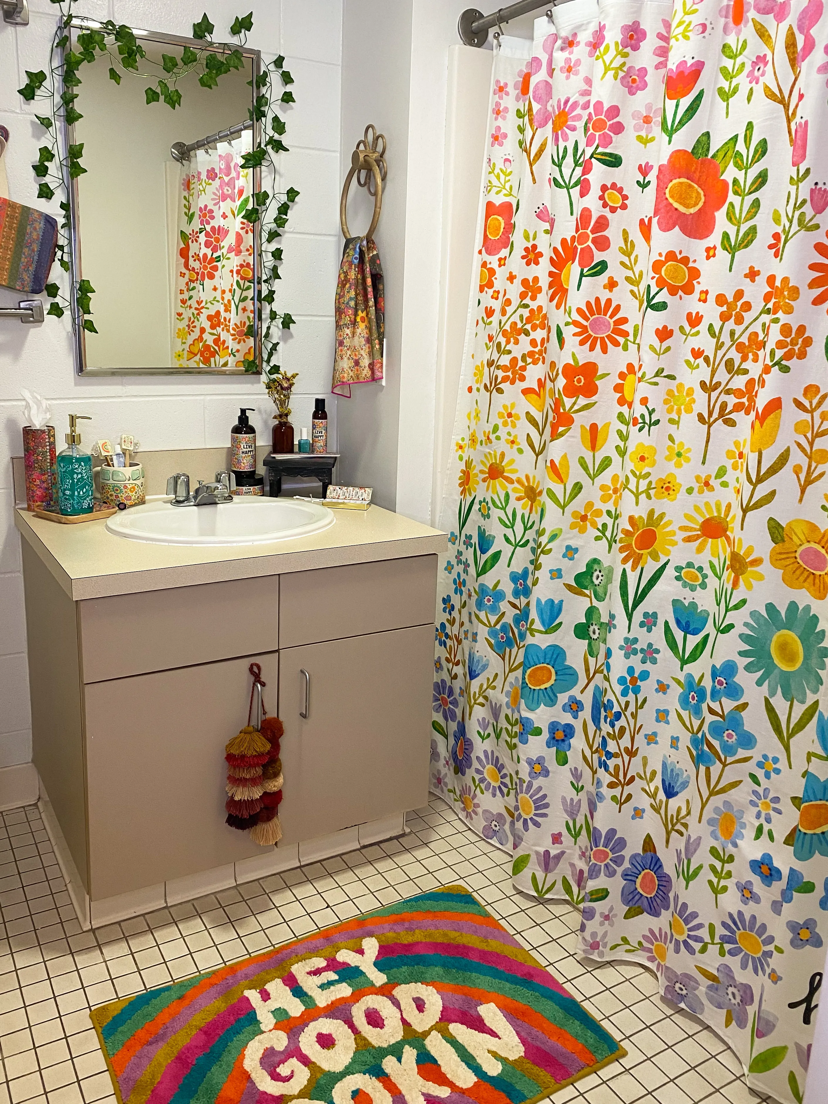 Boho Shower Curtain - Live Happy