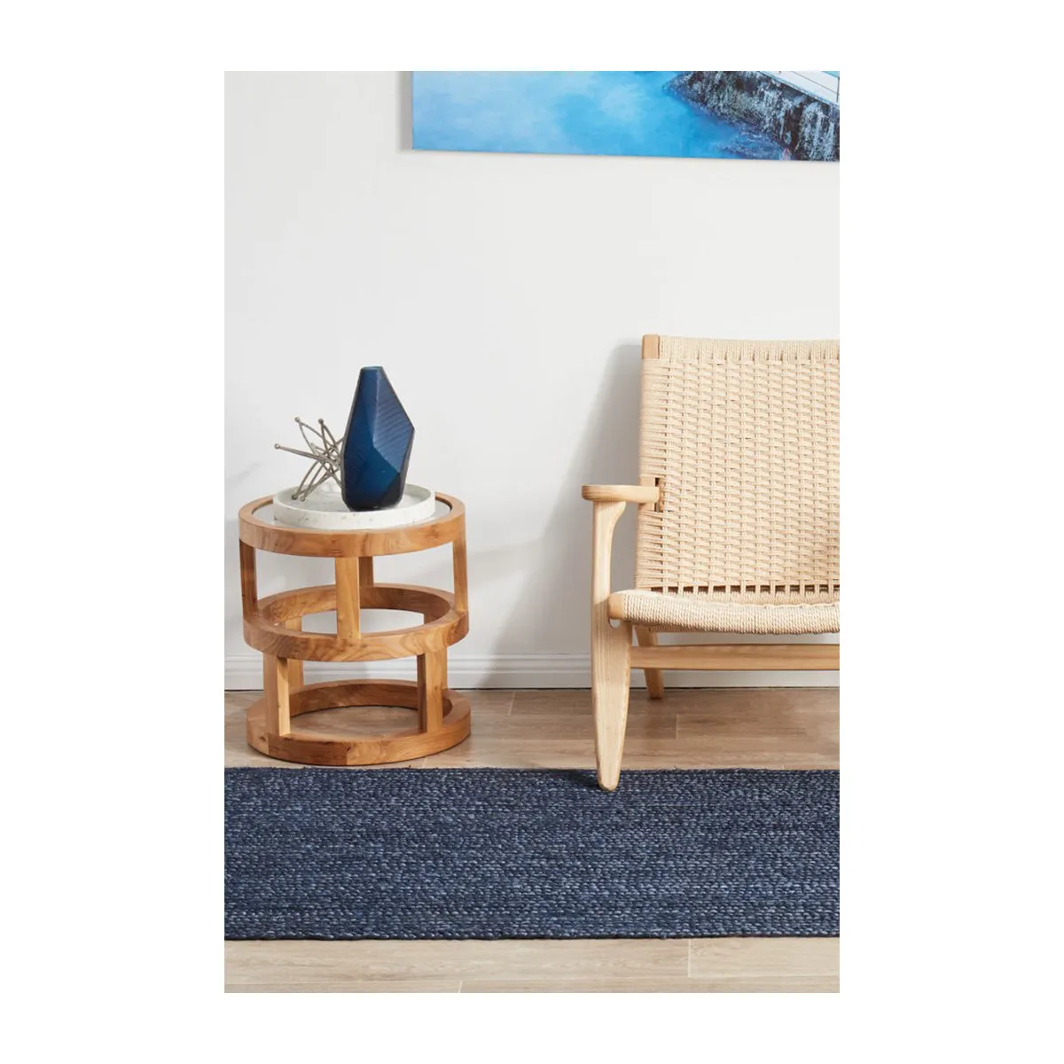 Bondi Rectangle Runner Rug (Navy)