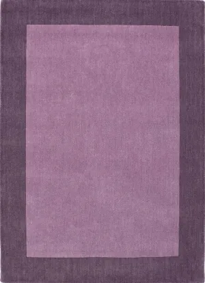 Bordered Mauve Wool Rug