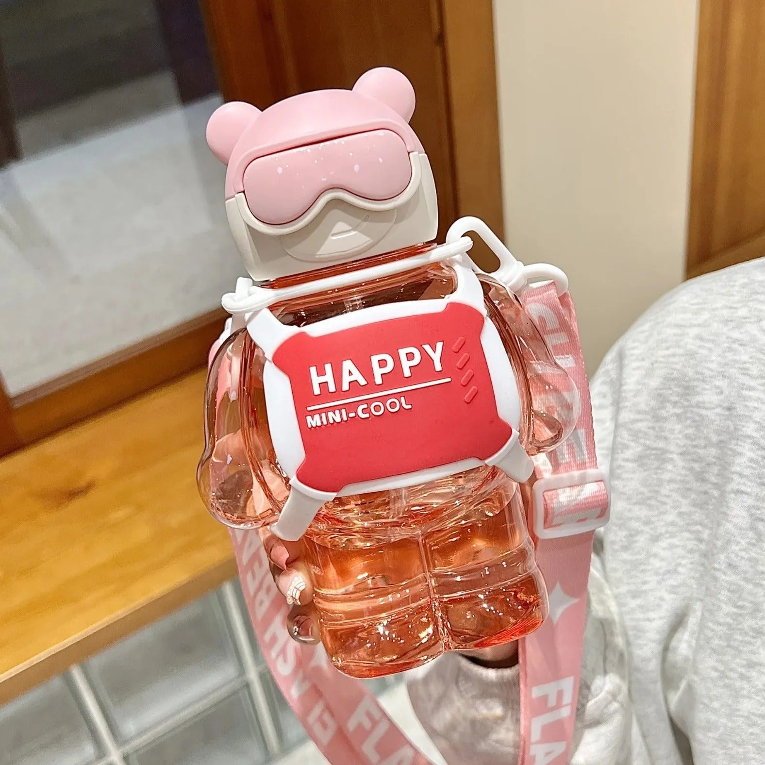 Cartoon Design Water Bottle-Pink