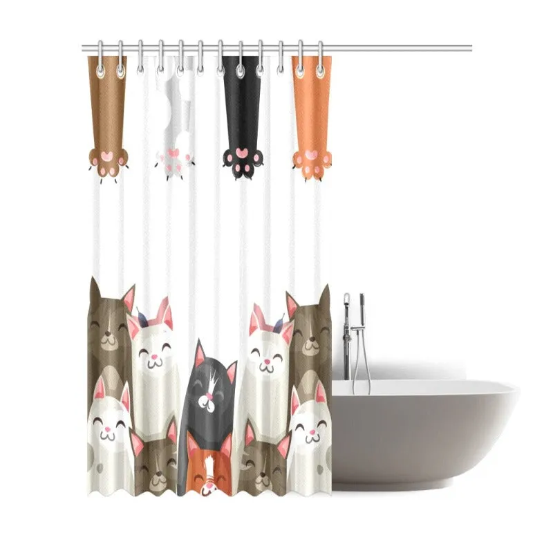 Cat Shower Curtain - Colorful Clowder