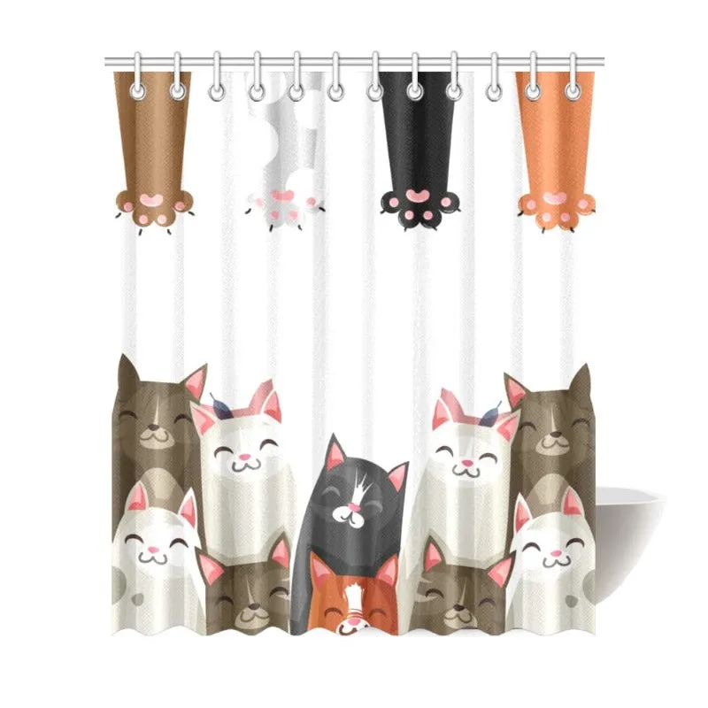 Cat Shower Curtain - Colorful Clowder