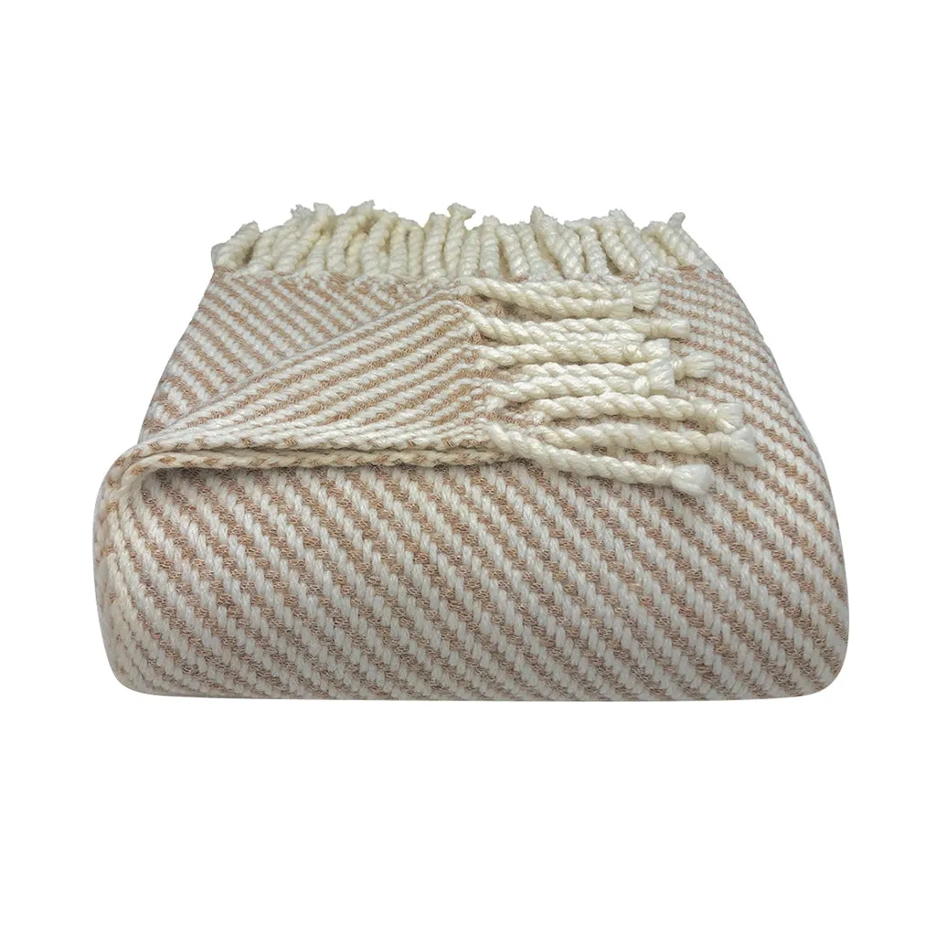 Chunky Camel Stripe Alpaca Throw by SLATE   SALT