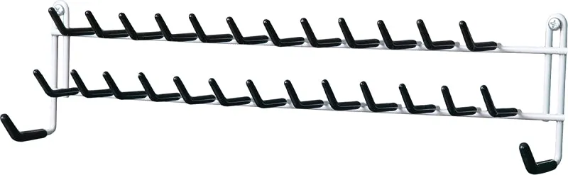 ClosetMaid 805100 Tie and Belt Rack, 15 in OAW, Steel, White :EA: QUANTITY: 12