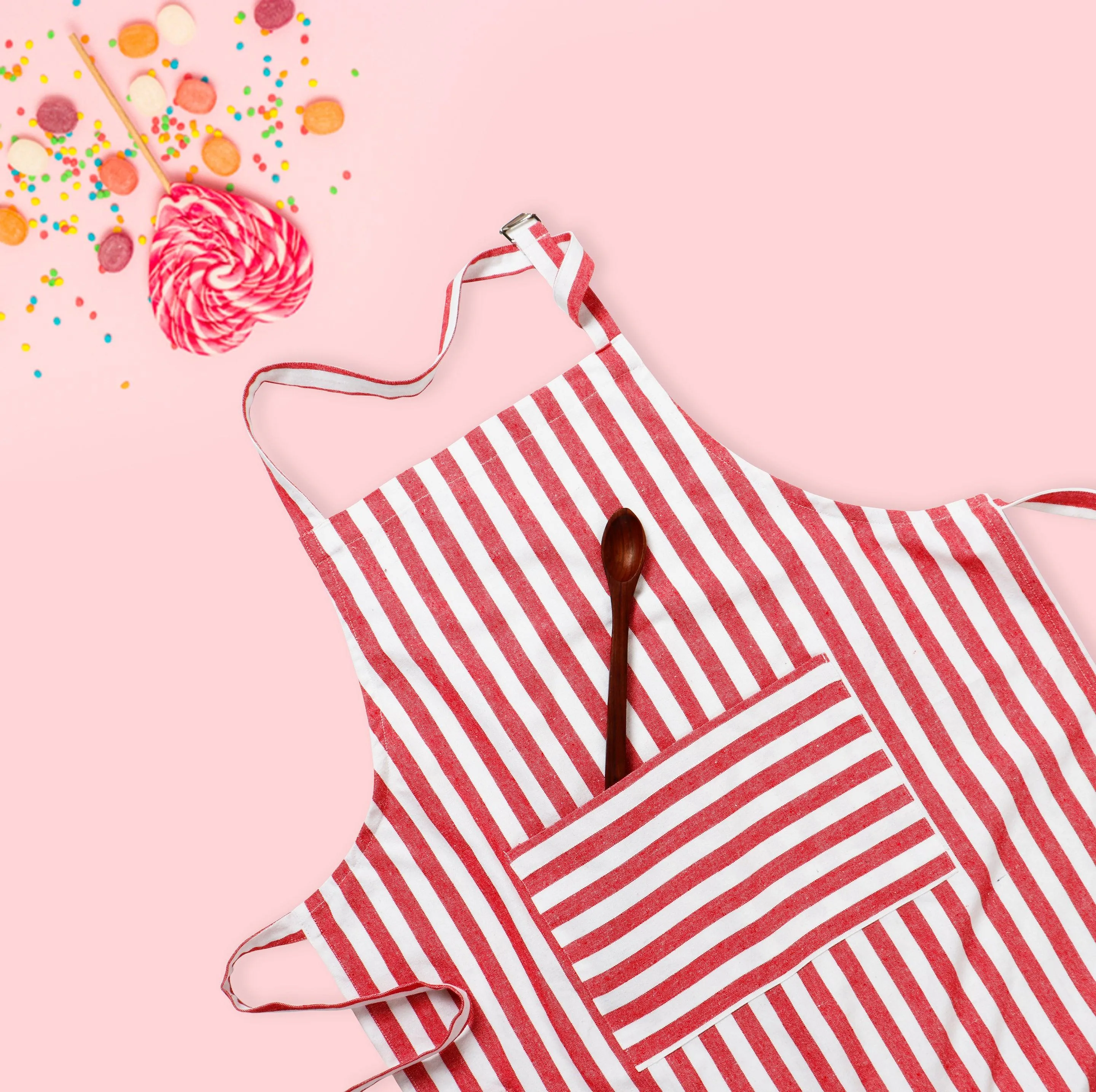 Cotton Candy Stripe Free Size Apron Pack of 1