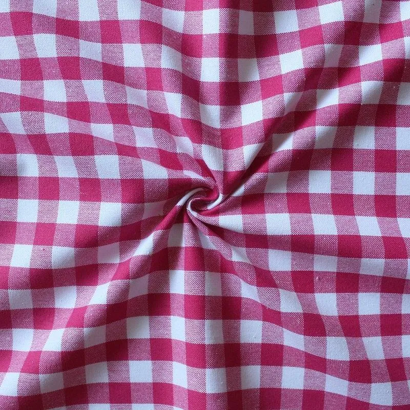 Cotton Gingham Check Pink Free Size Apron Pack Of 1