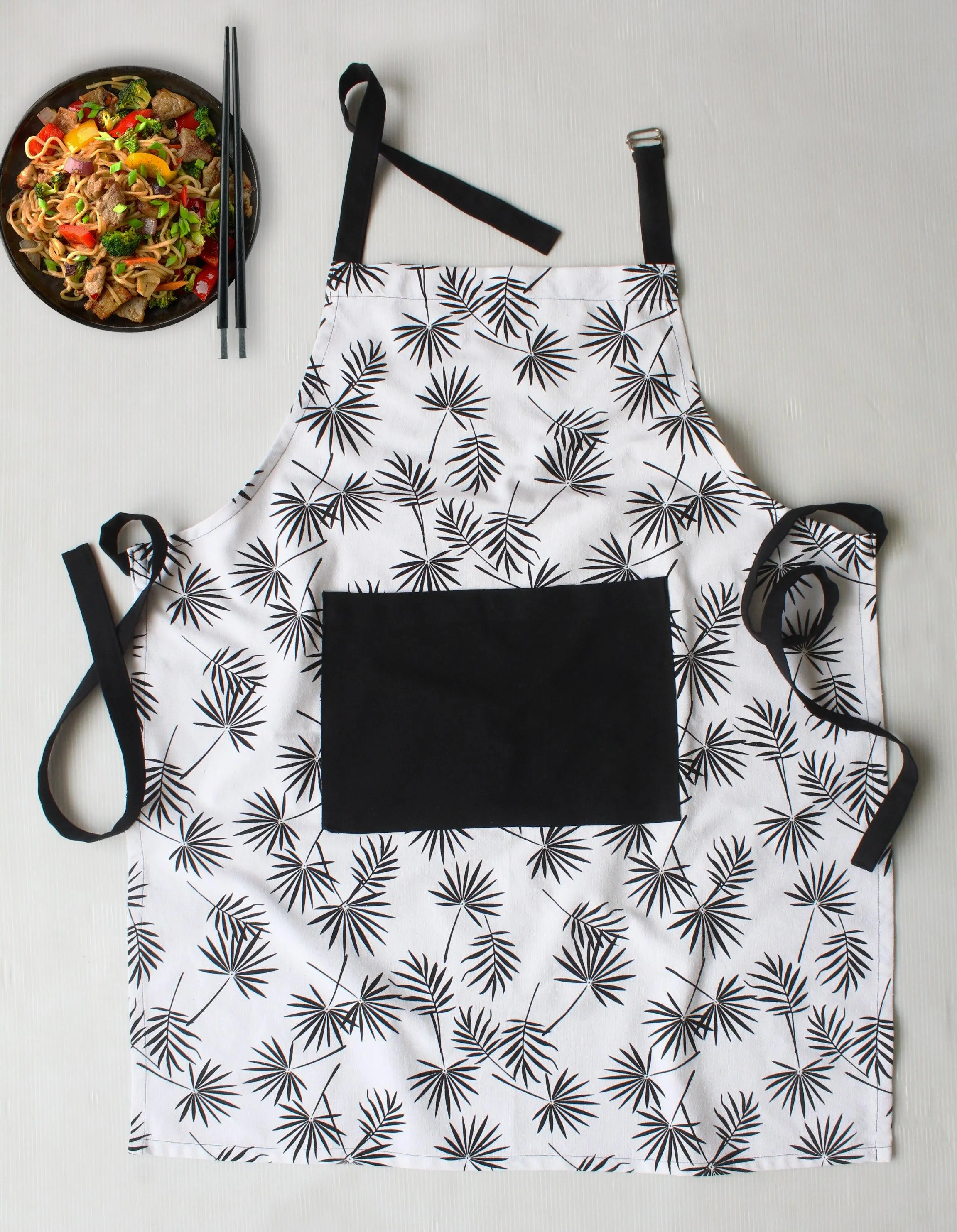 Cotton Neem Leaf with Solid Pocket Free Size Apron Pack Of 1