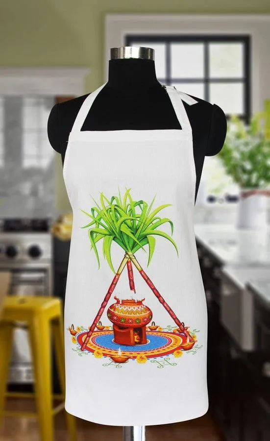 Cotton Pongal Printed Free Size Apron Pack Of 1